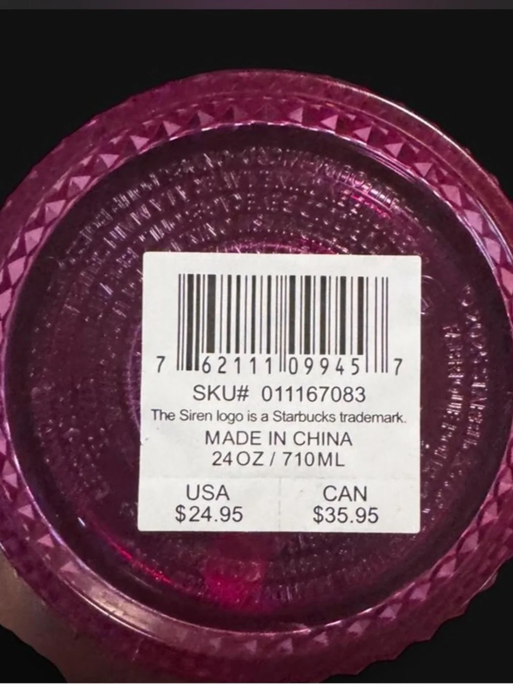 Starbucks Iridescent Pink with hints of purple Studded Tumbler with Straw